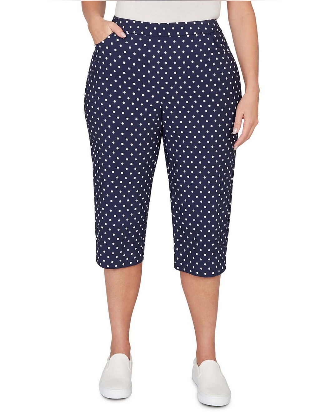 Alfred Dunner Polka Dot Capri Pants
